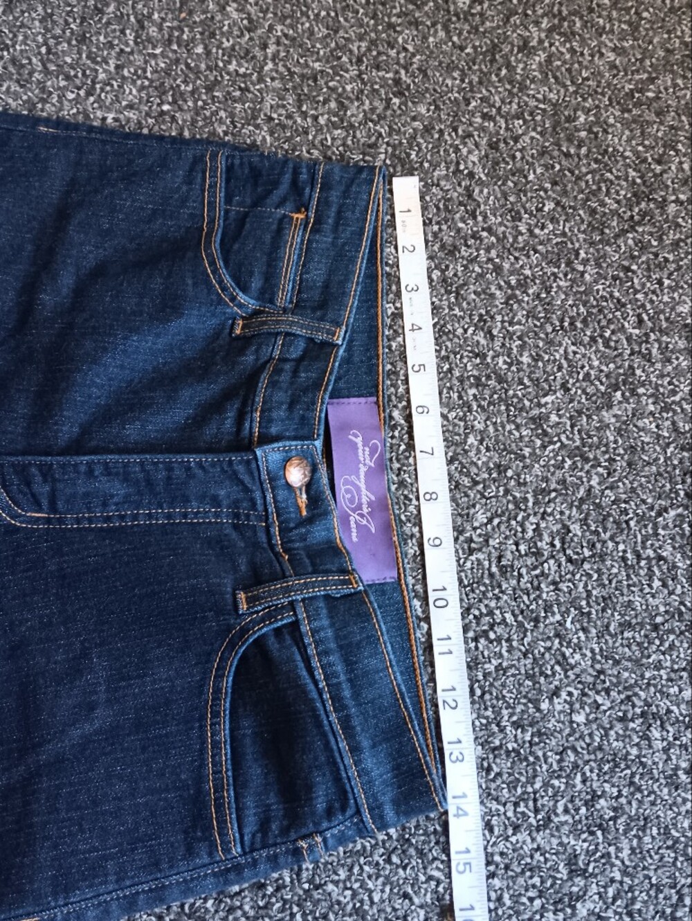 NYDJ Blue Studded Pocket Womens Jeans Size 6P, Bootcut Flare - Picture 10 of 14